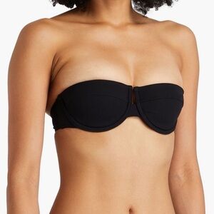 Zimmermann Swim Set: Black Bandeau Bikini Top and Bottom